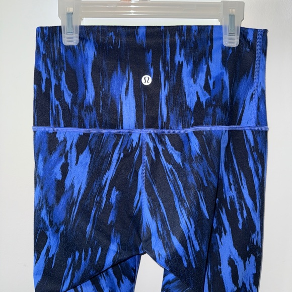 Lululemon Pace Revival Blue Splat Print Wunder Under Full Length Luxe Legging - Picture 2 of 4